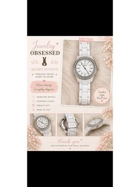 Fossil Women's White Ceramic Watch with Crystal Bezel